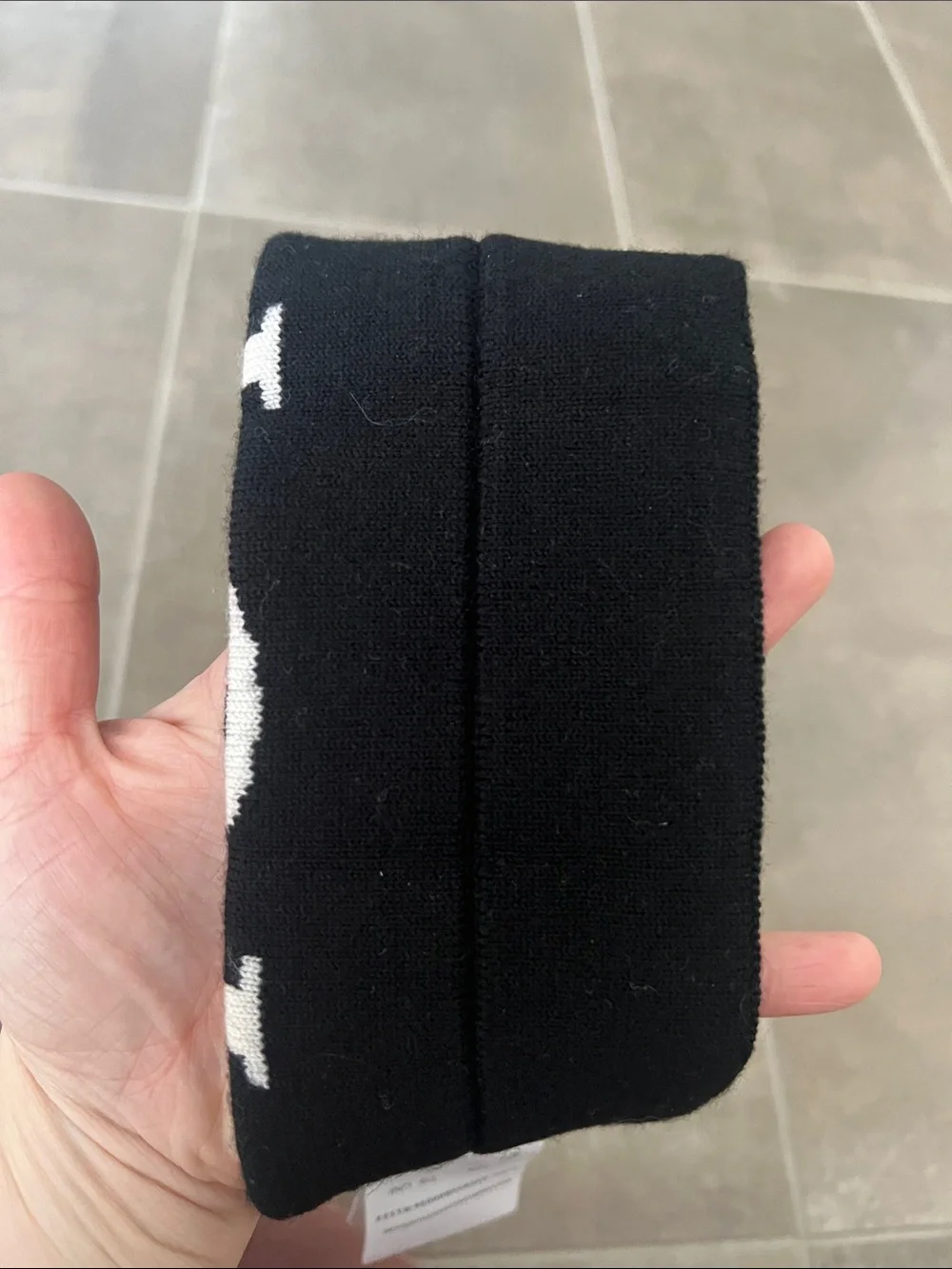 Moncler Black and White Logo Knit Headband